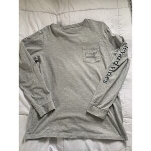 Vineyard Vines Shirt Mens Medium Gray Long Sleeve Pocket‎ Crew